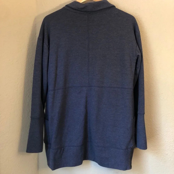 Eddie Bauer Women Small Cardigan Camp Fleece Wrap Cardigan Grey Long Sleeves - Picture 5 of 7